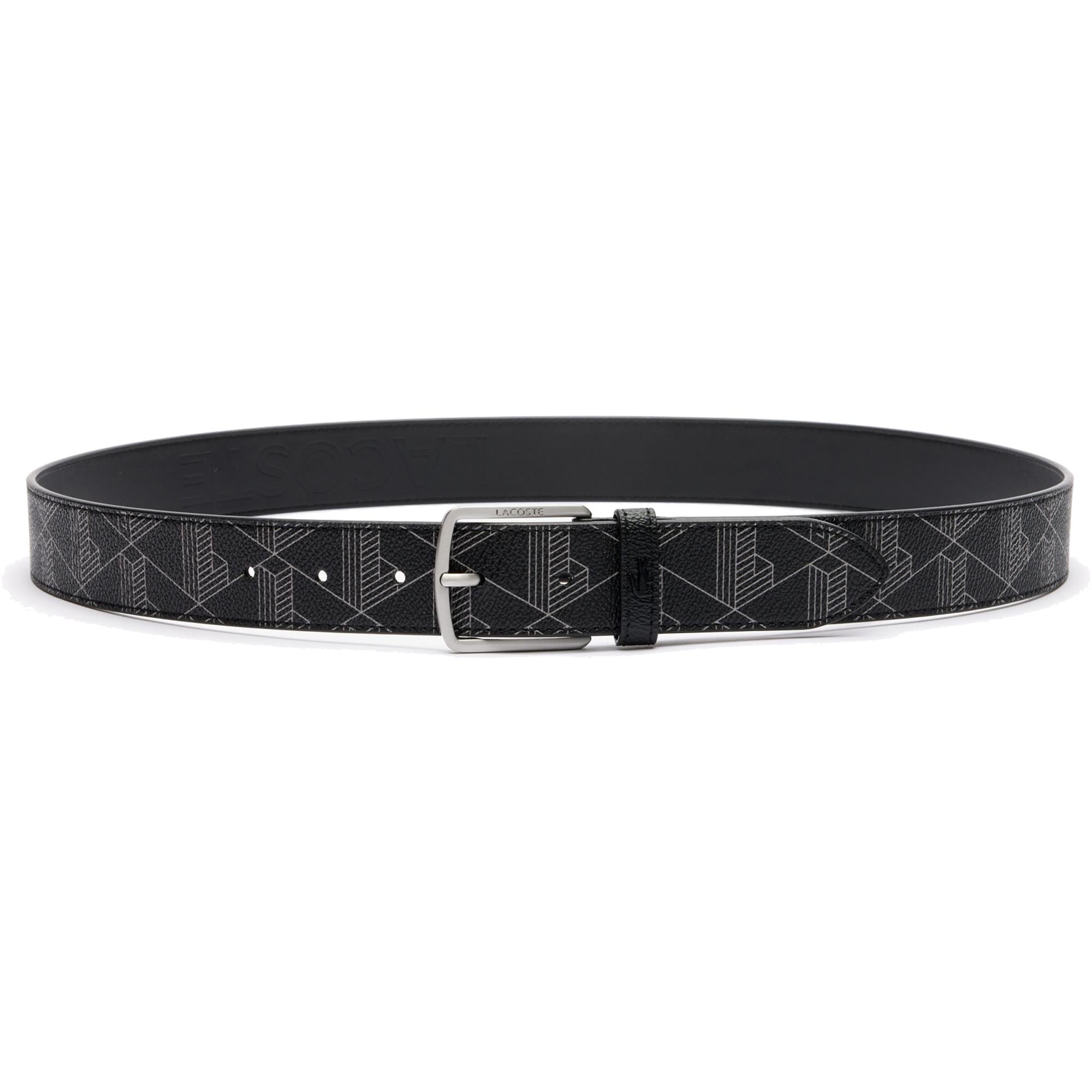 Lacoste Monogram Mens Belt Black/Grey